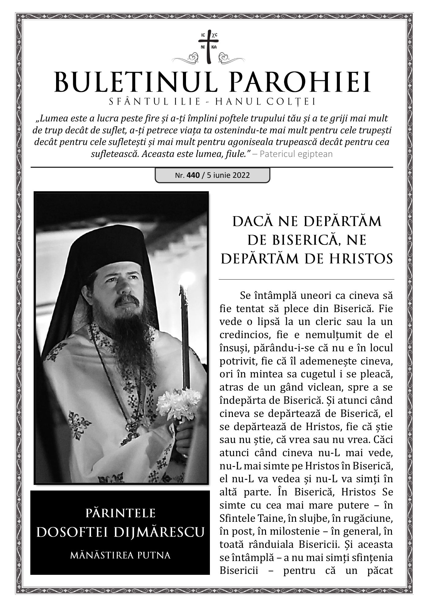 Pagina întâi a numărului 440