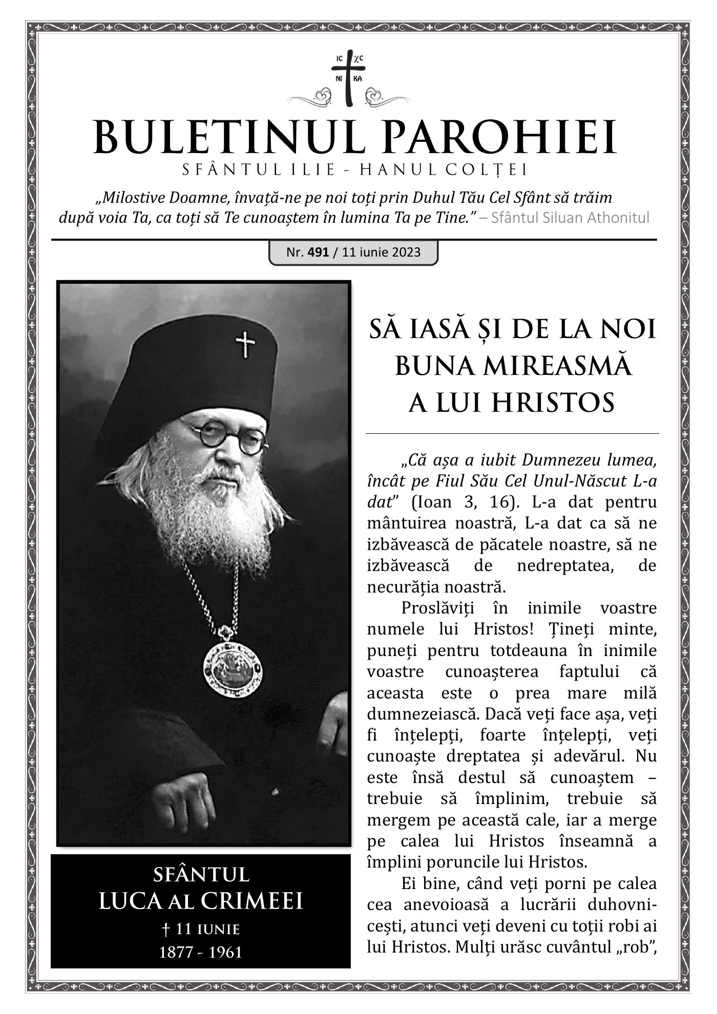 Pagina întâi a numărului 491
