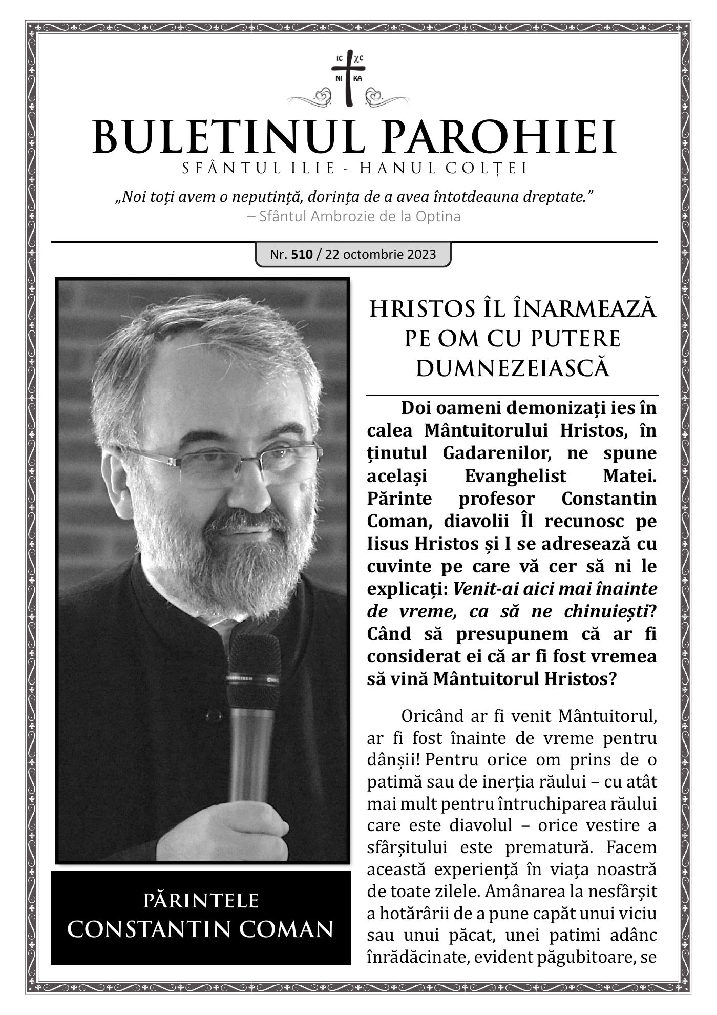 Pagina întâi a numărului 510