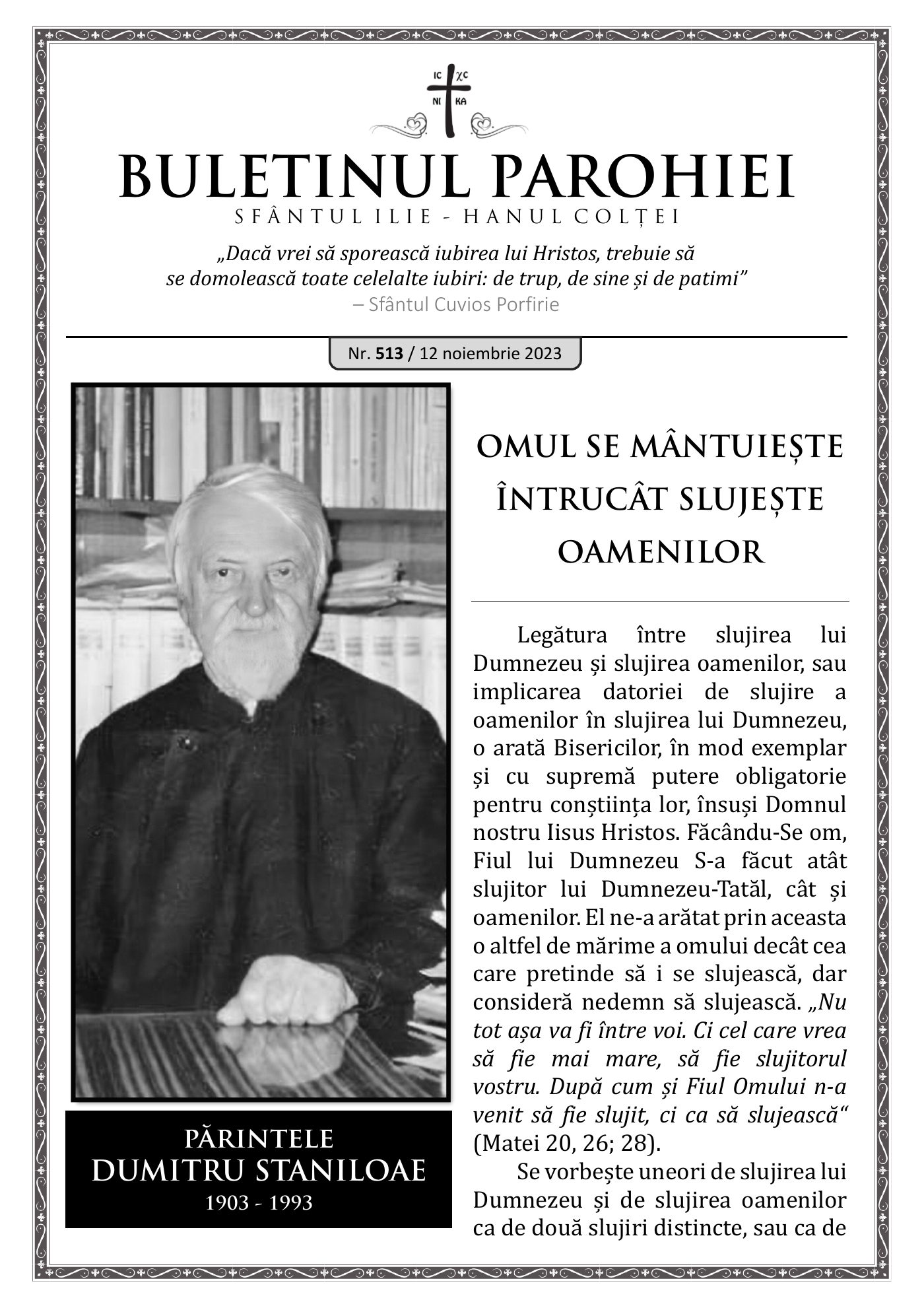 Pagina întâi a numărului 513