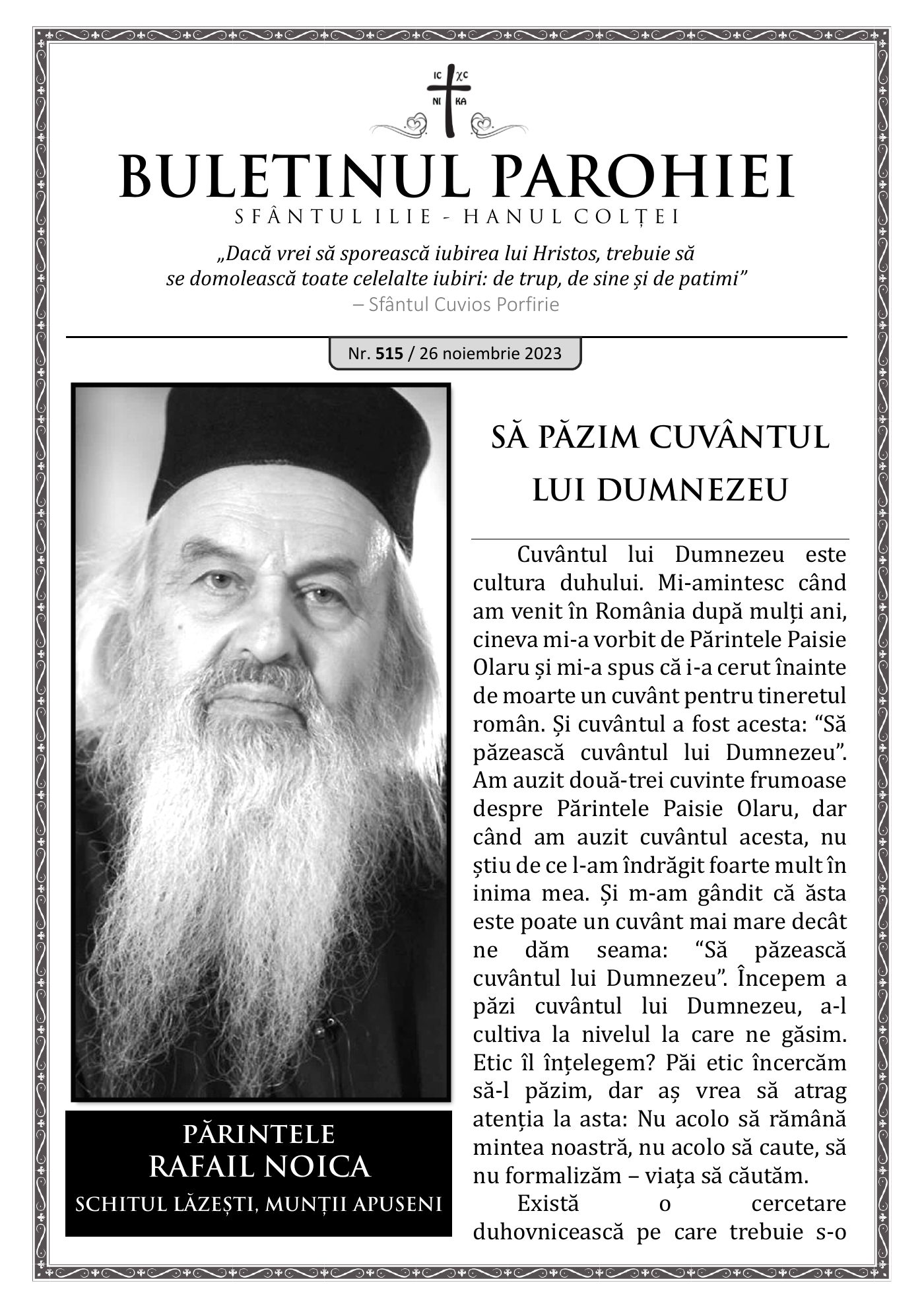 Pagina întâi a numărului 515