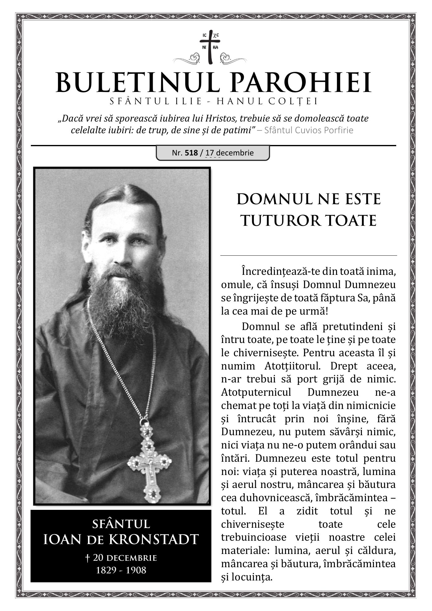 Pagina întâi a numărului 518