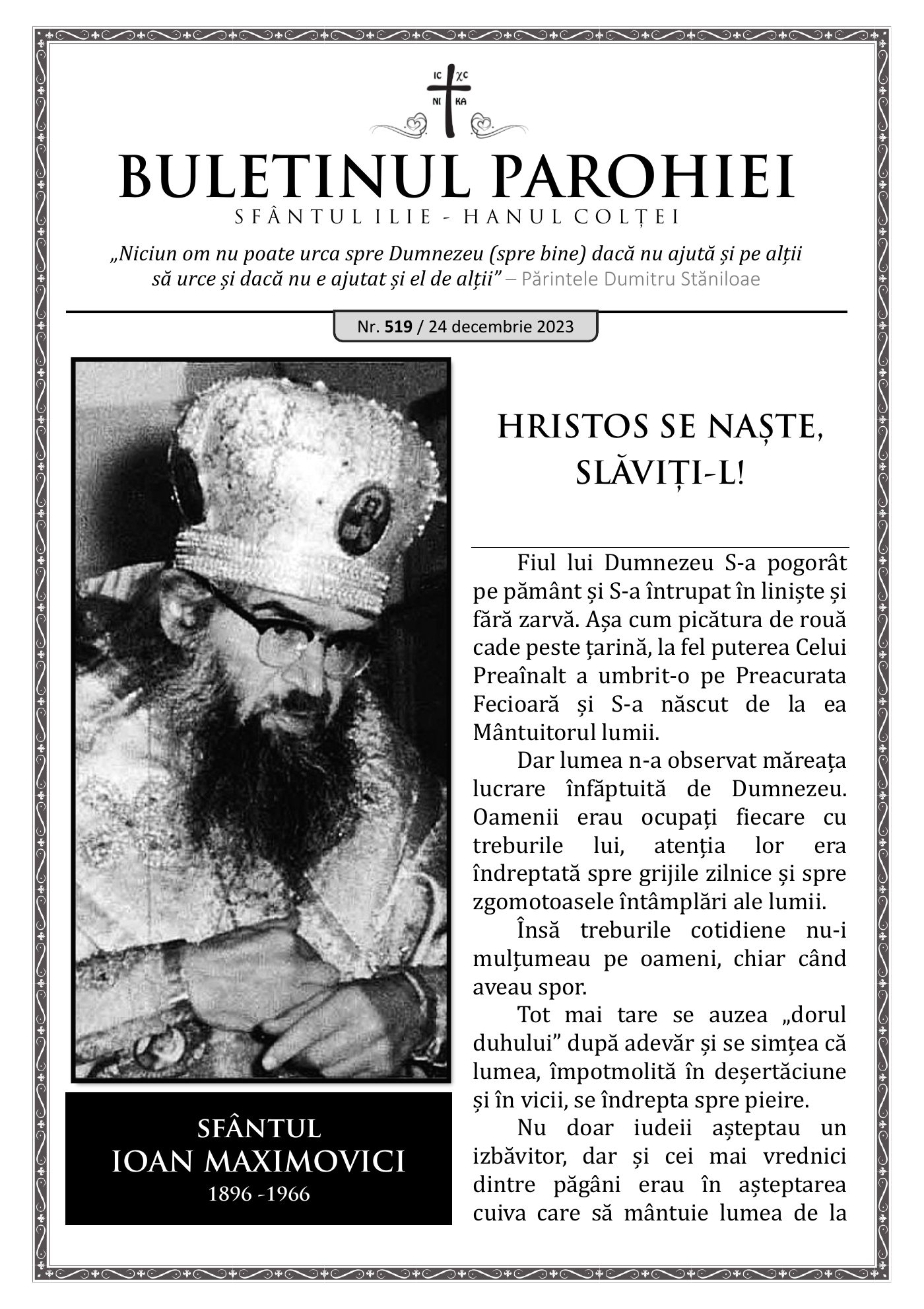 Pagina întâi a numărului 519