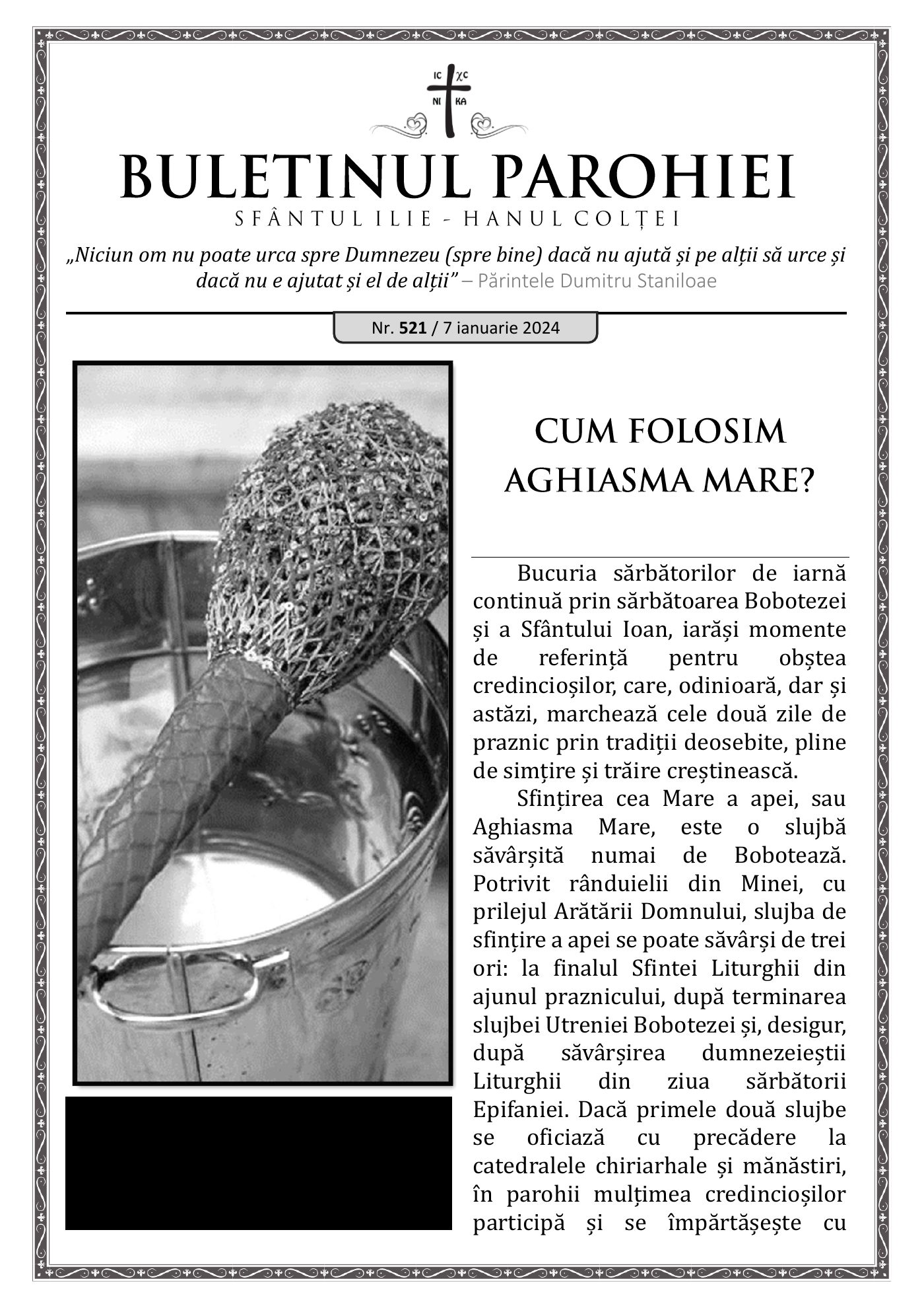 Pagina întâi a numărului 521