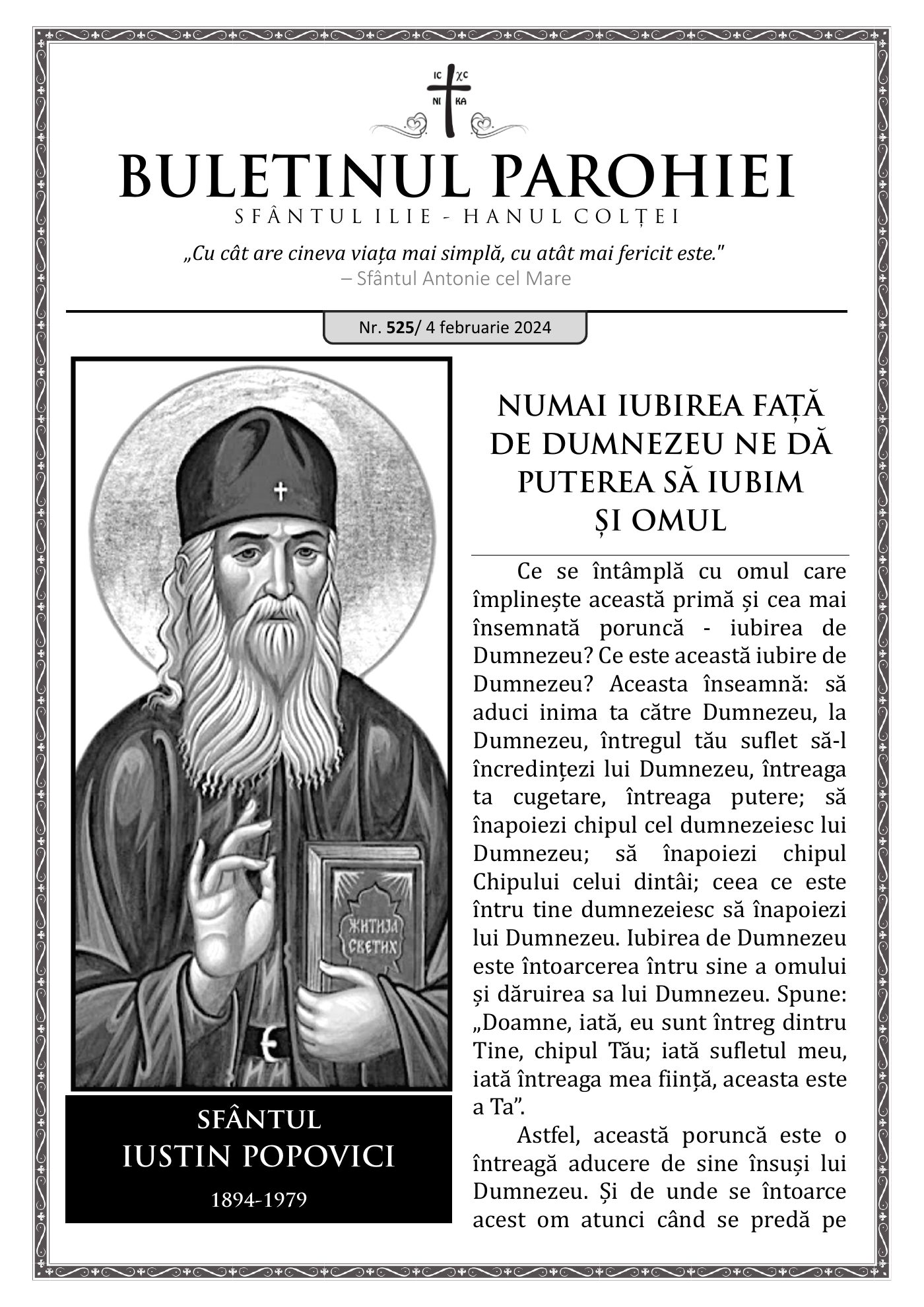 Pagina întâi a numărului 525