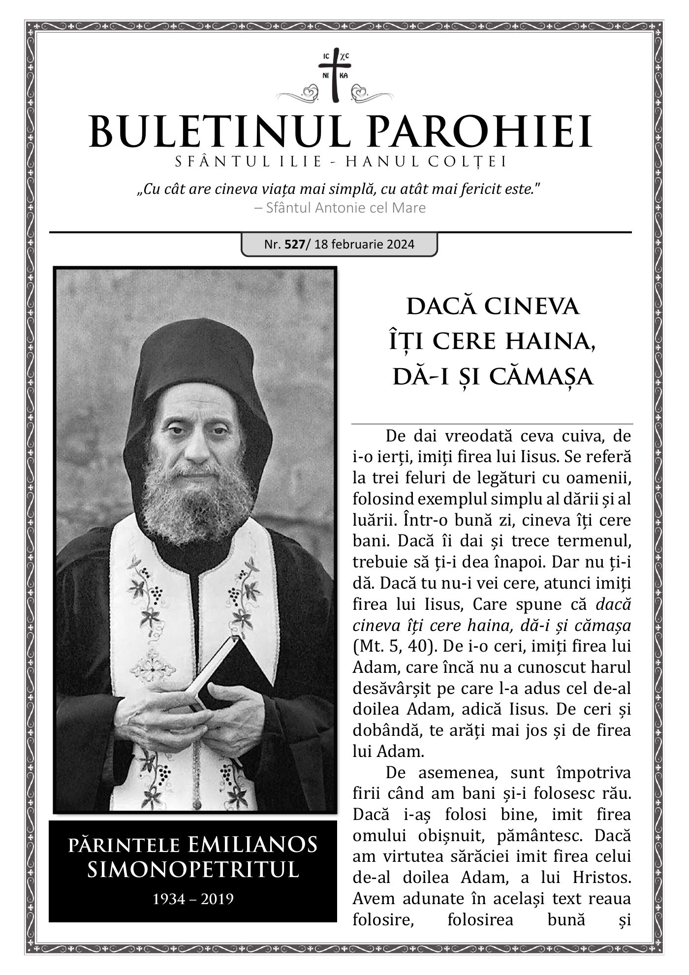 Pagina întâi a numărului 527