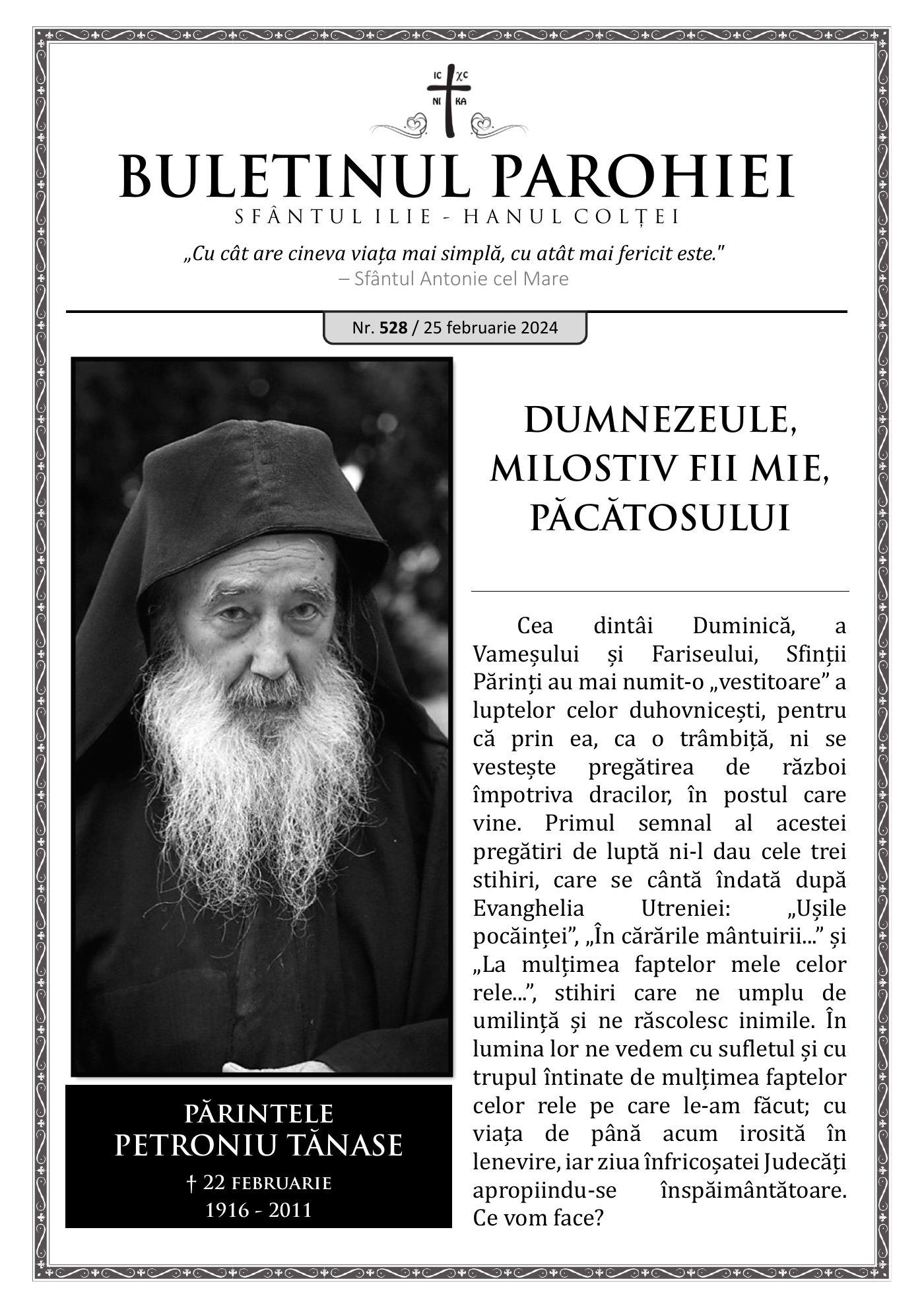 Pagina întâi a numărului 528