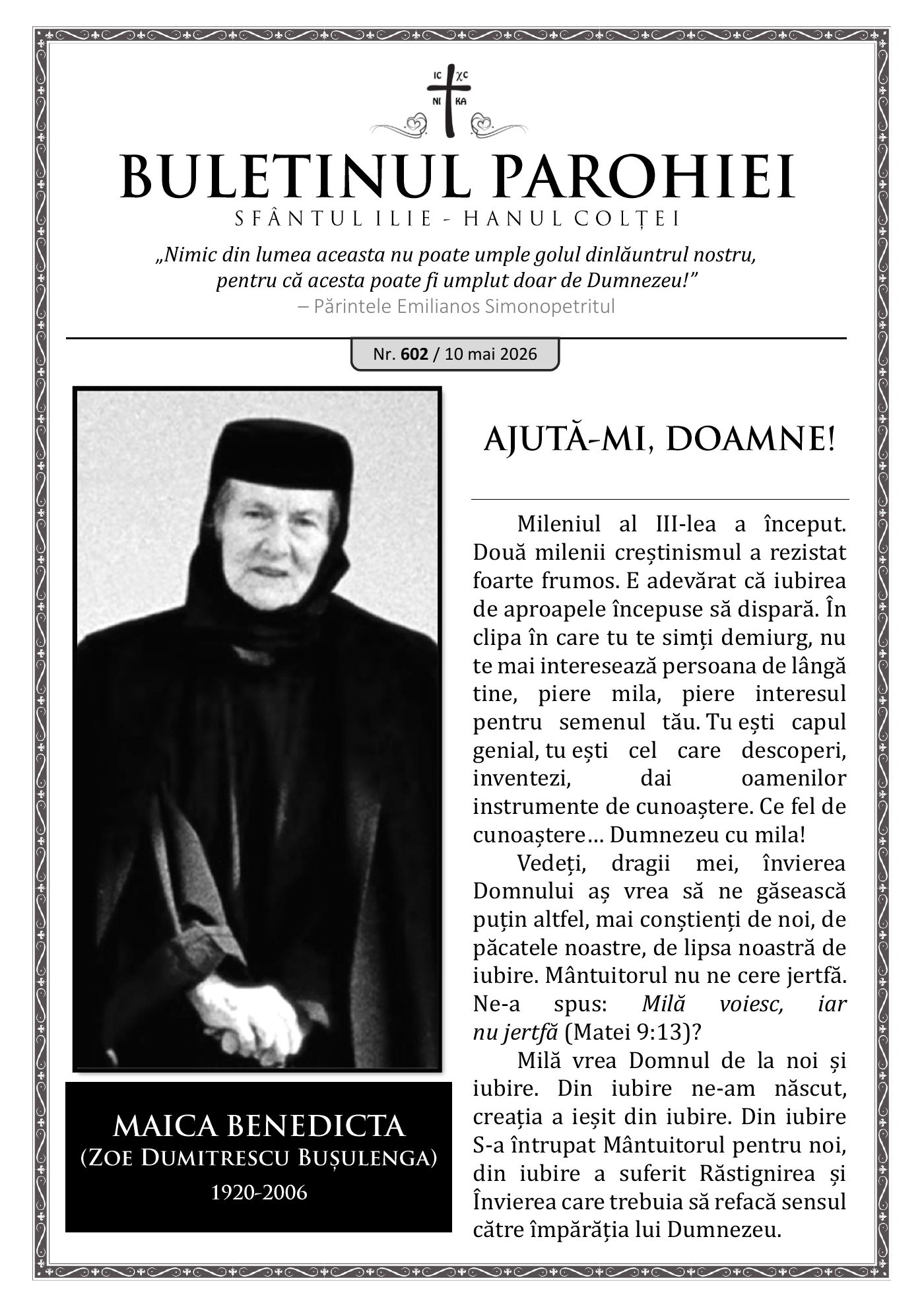 Pagina întâi a numărului 602